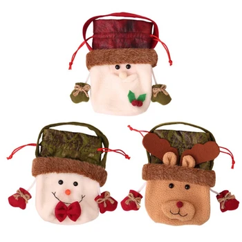 

3PC Christmas Portable Apple Bag Christmas Mall Hotel Restaurant Children Candy Bag Gift Bag Decoration Blessing Bag