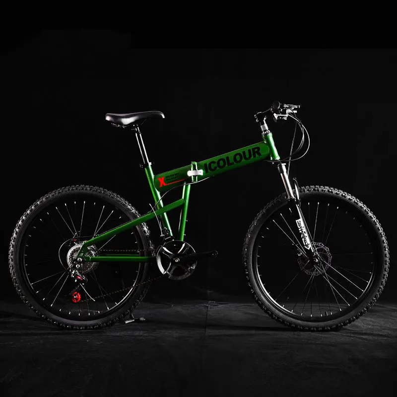 Mountain Bike Variable Speed Folding Bicycle Shock Absorber Double Disc Brake Adult Student Man Cool