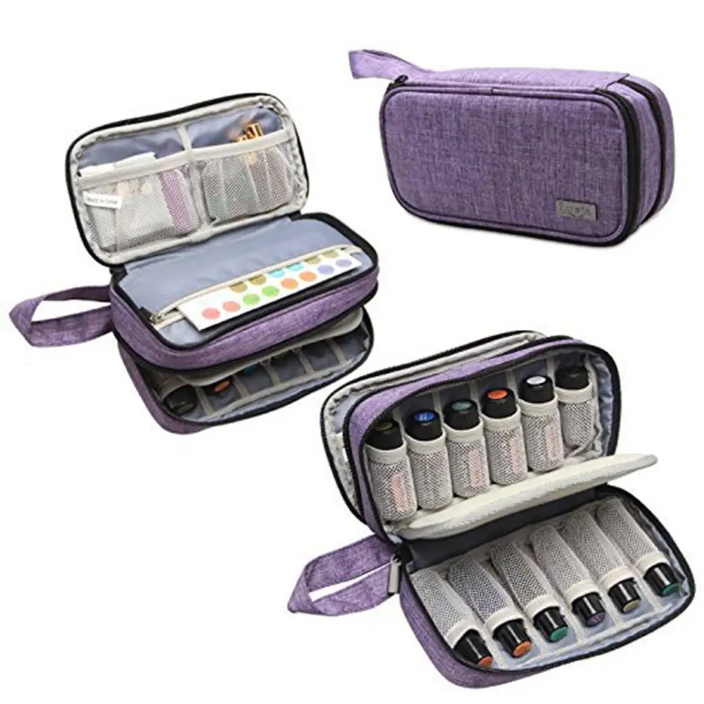 

Portable 12 Compartment Essential Oil Storage Bag For 5ML 10ML 15ML Bottles Essential Oil Case Carrying Holder Organizer Bag