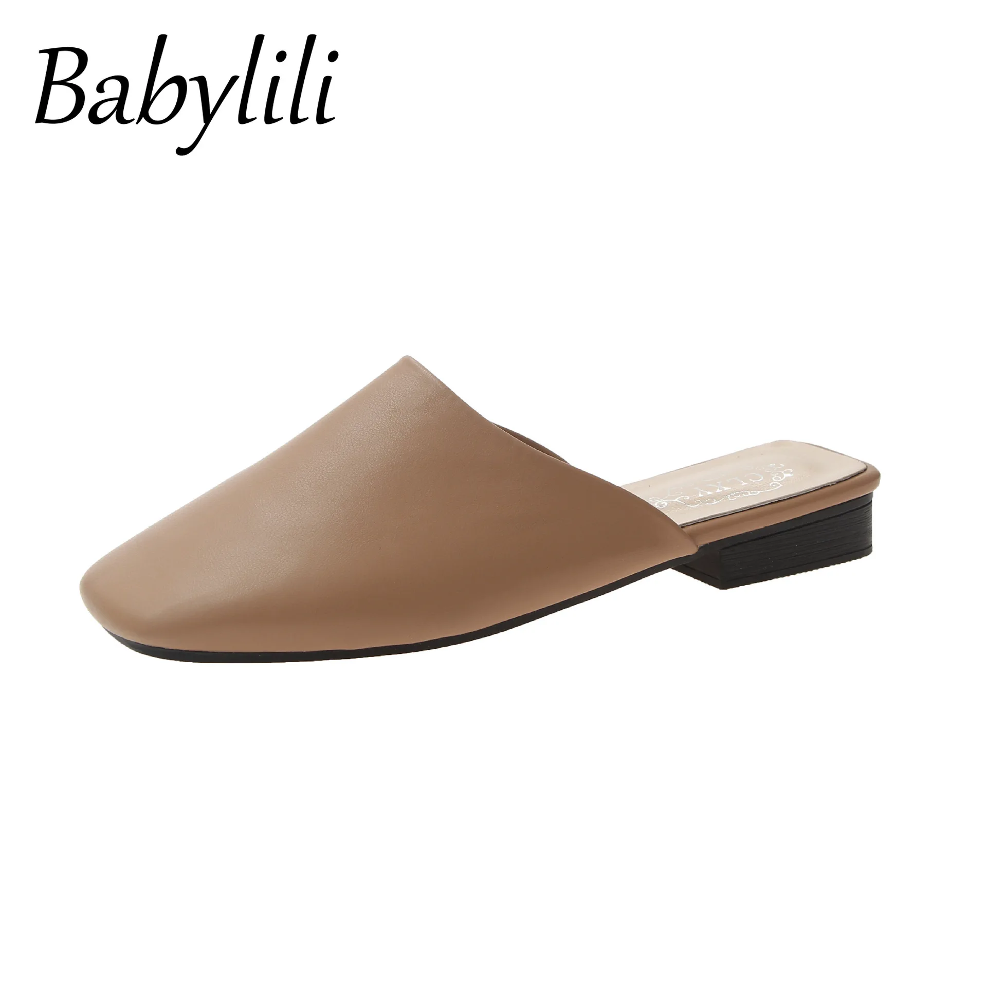 

2020 New PU Women's Leather Slippers Solid Color Simple Flat Shoes Non-slip Comfortable Foot Shoes Ladies Flats Sandals