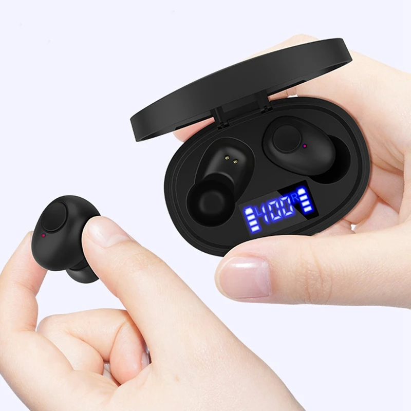 T15 TWS Bluetooth Earphone V5 0 Wireless Stereo Digital Display Charging Compartment Bluetooth Headphones