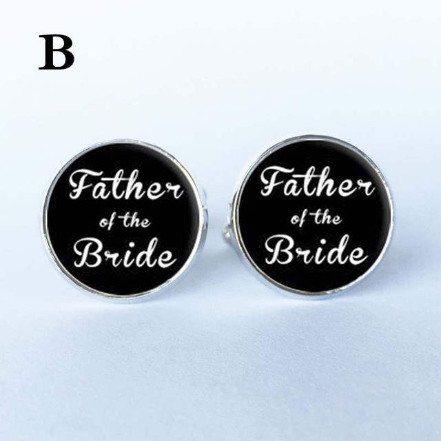 Round Black Cufflinks Clip Shirt Cuff Link Button Bride Best Man Groom Usher Father of the Groom Bride for Wedding Party