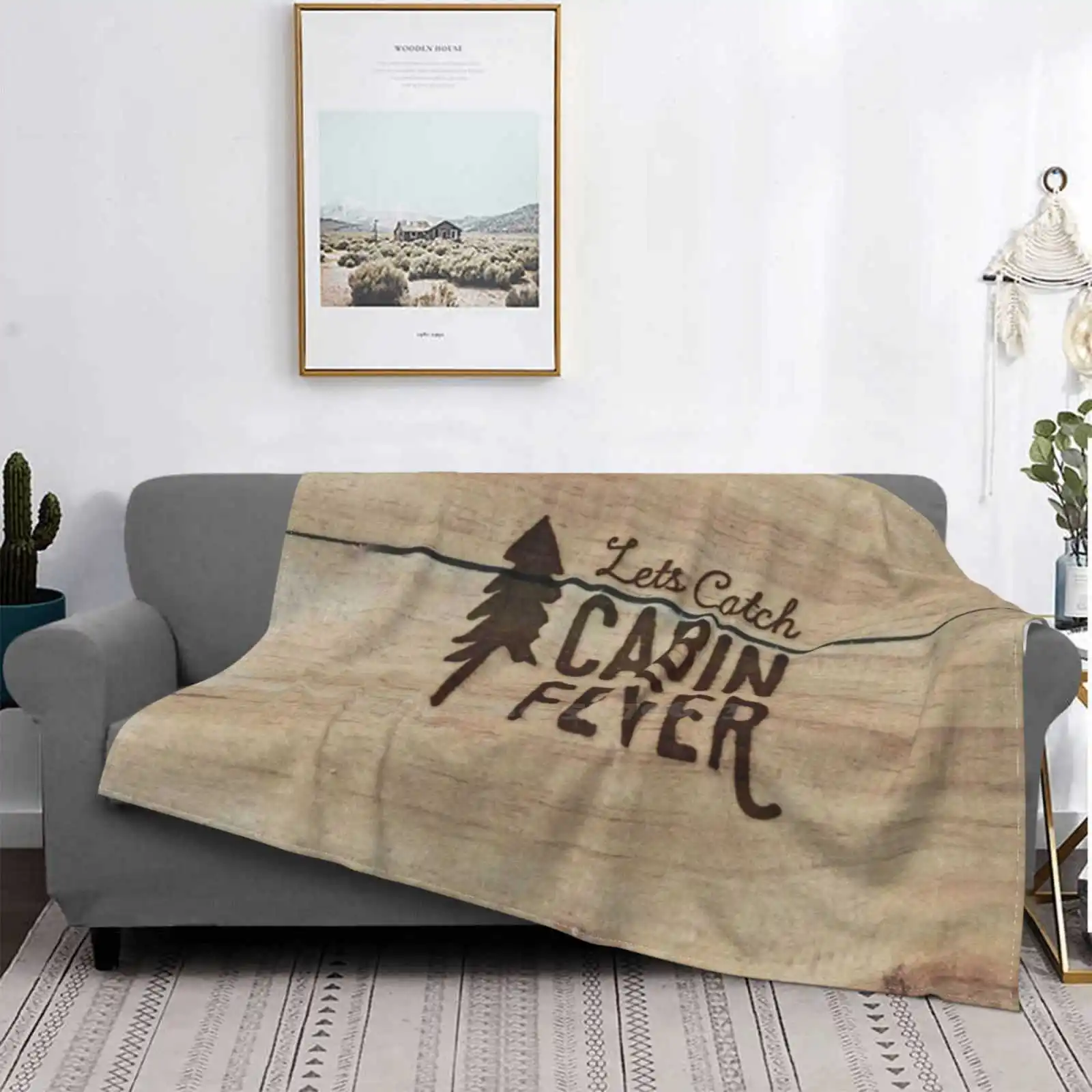 Lets Catch Cabin Fever Trend Style Funny Fashion Soft Throw Coperta The Cabin Distancing Lettering Joke Funny