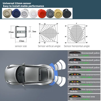 Car LED Parking Sensor Kit 5