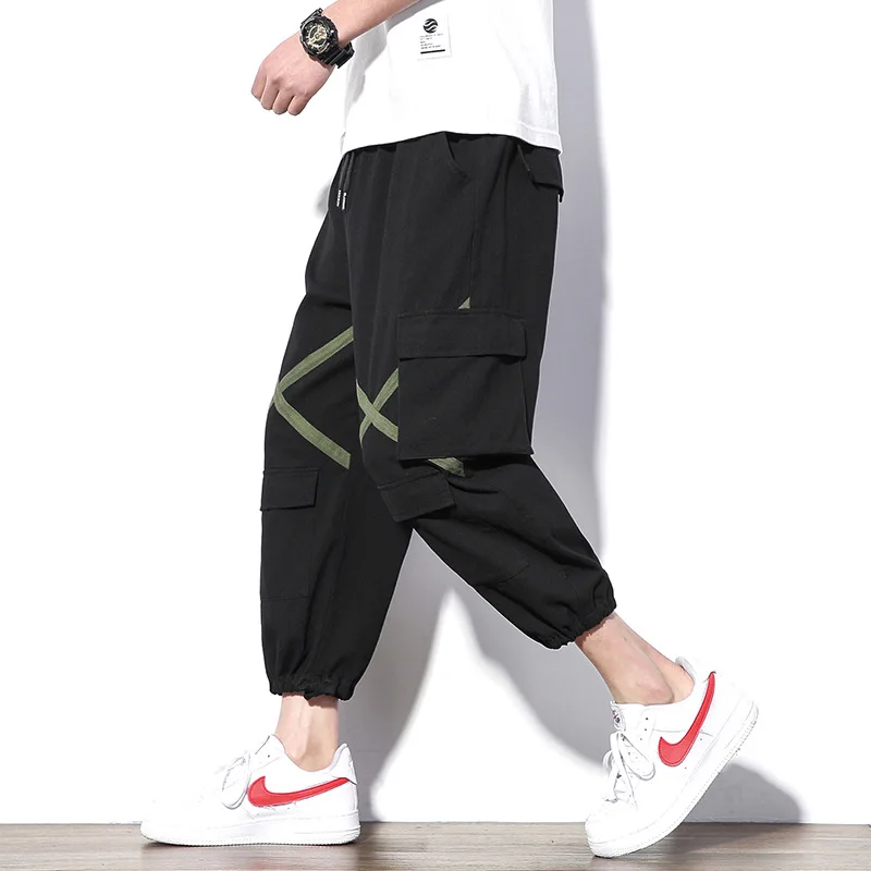 

Workwear Pants Men Chao Brand Drawstring Small Foot Nine-minute Pants Japanese Loose Harun Pants Casual Pants Men