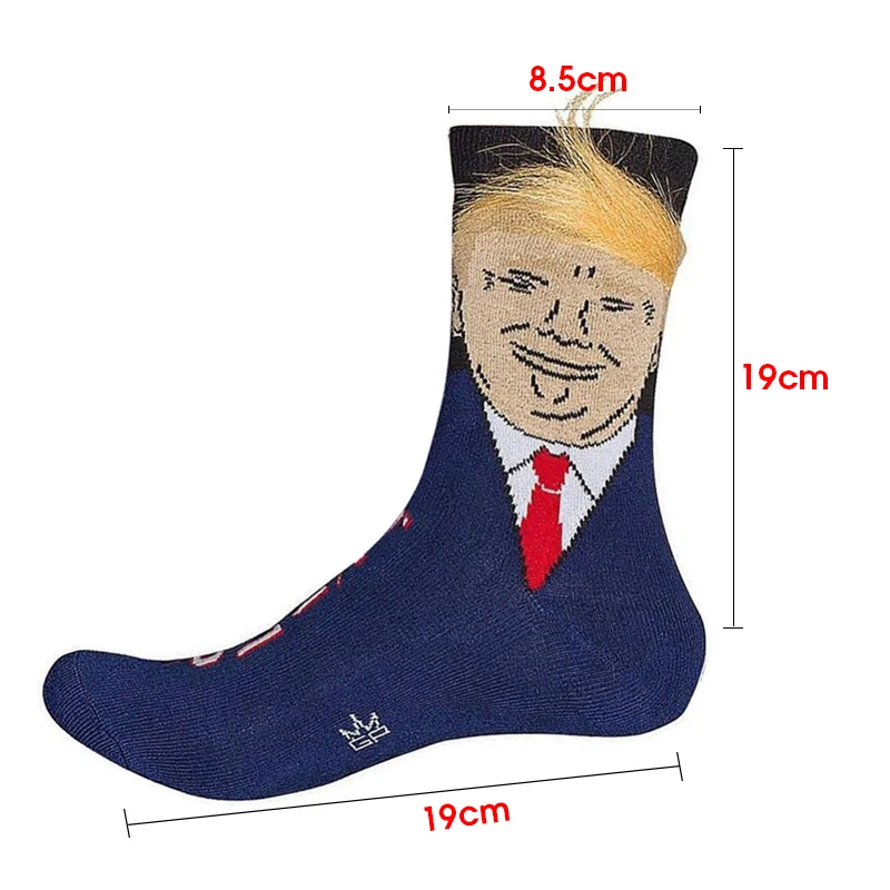 Носки мужские забавные Trump Meias Com 3D FAS Cabelo носки США президент Дональд Трамп Обама