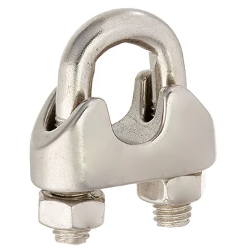 

304 stainless steel 8 mm 5 / 40.64 cm steel cable clamp, silver colored