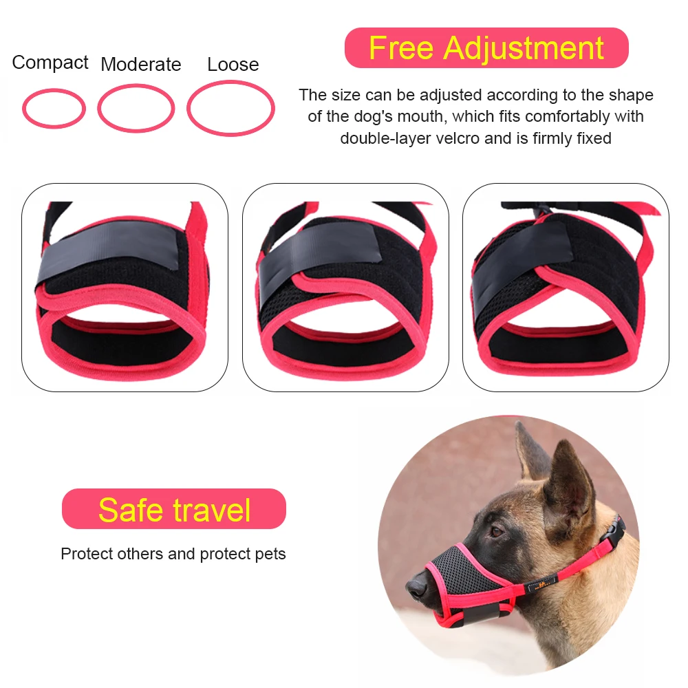 Dog Muzzle Nylon Anti-Bite Barking for Small Large Dogs