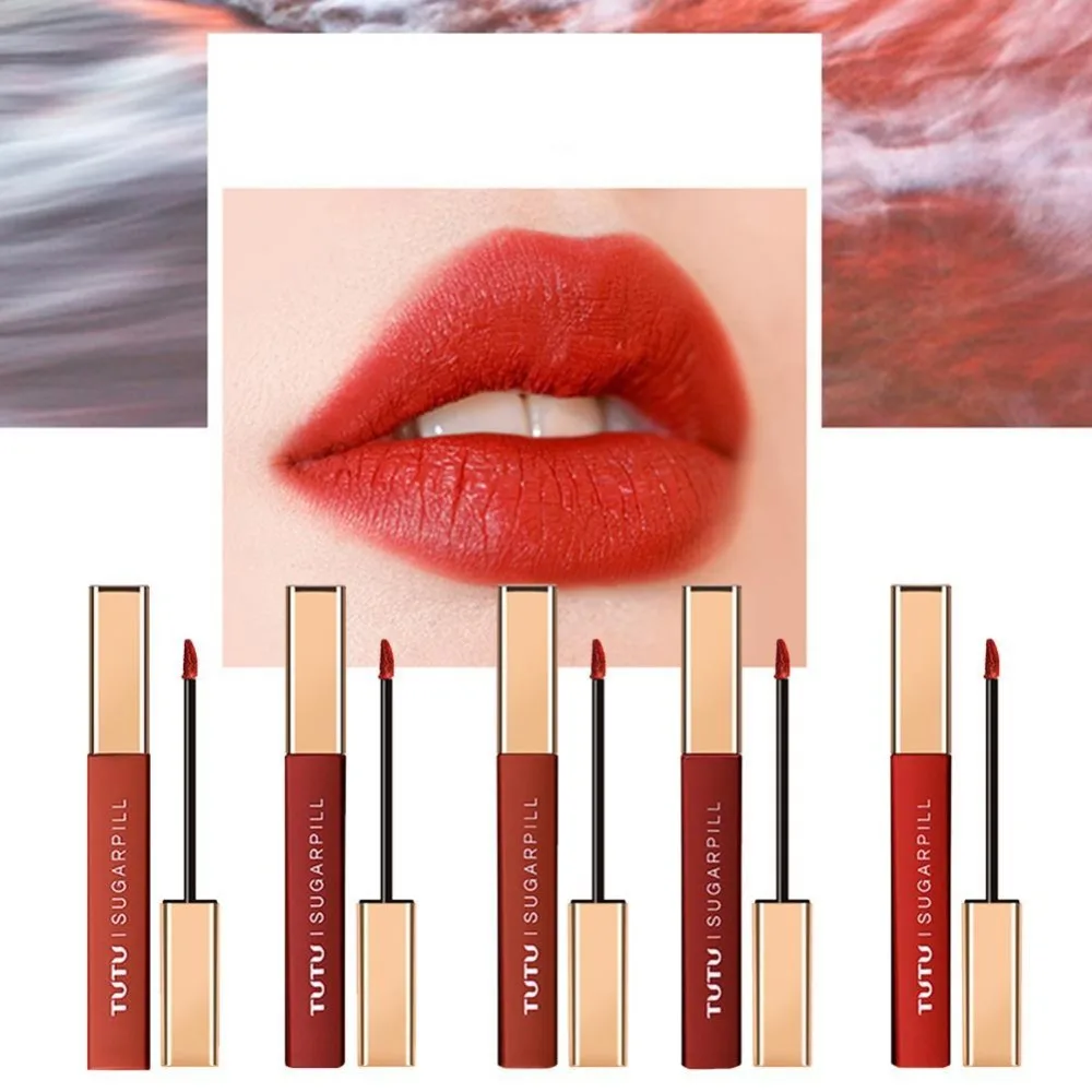 TUTU Matte Lip Gloss Tint Lip Paint Colors Long Lasting Waterproof Liquid Moisturizing Lipstick Beauty Makeup