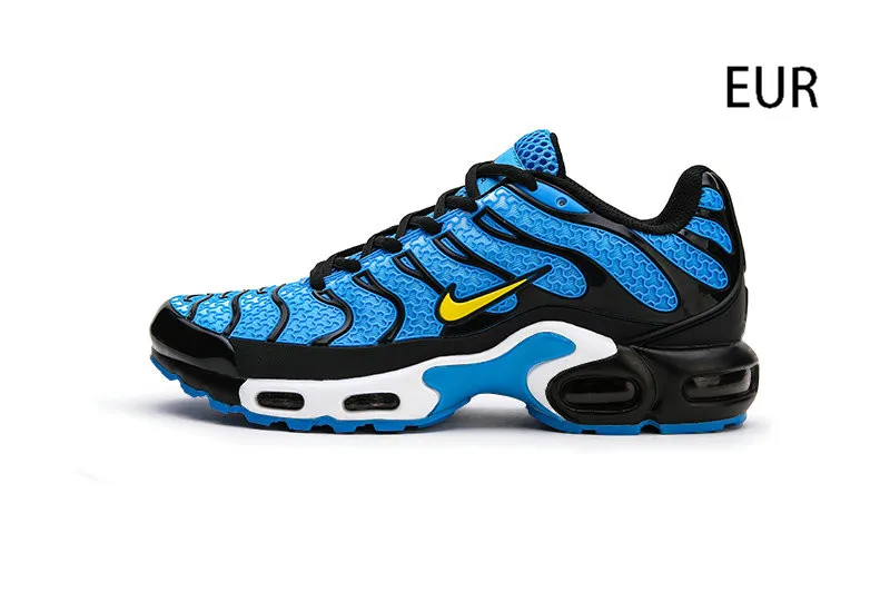 NIKE AIR MAX PLUS TN дышащая Спортивная обувь для мужчин на шнуровке на платформе из материала KPU для тенниса 40-45 - Цвет: blue and white