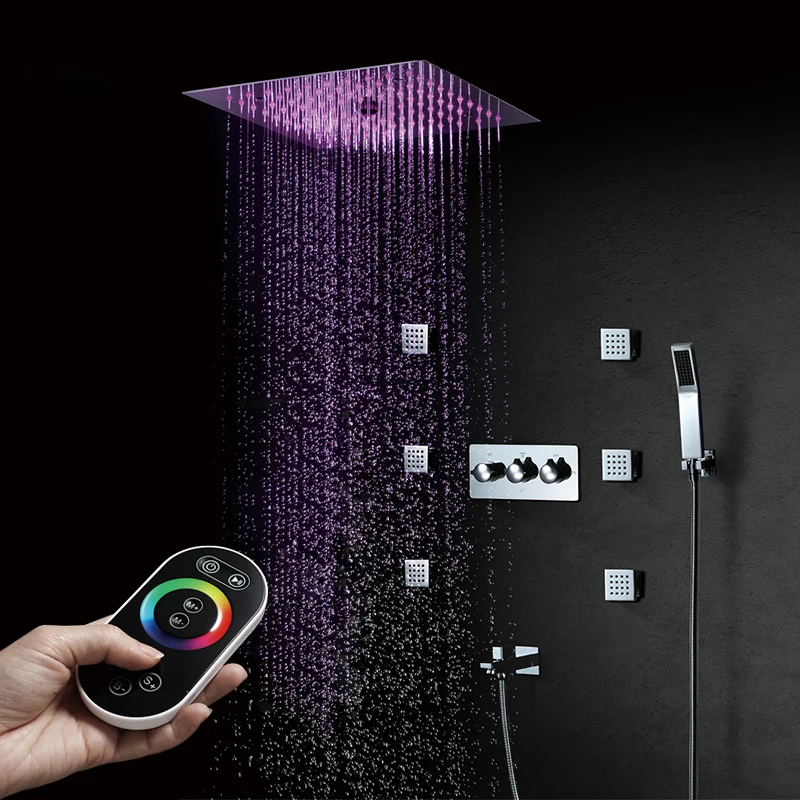 Светильник светодиодный насадка для душа с дистанционным управлением Душевая