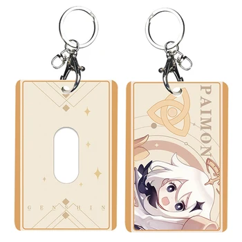 

Anime Genshin Impact Student ID Bus Bank Card Holder Keychain Card Case Cover Box Pendant Toy Prop Decor Cosplay Gift