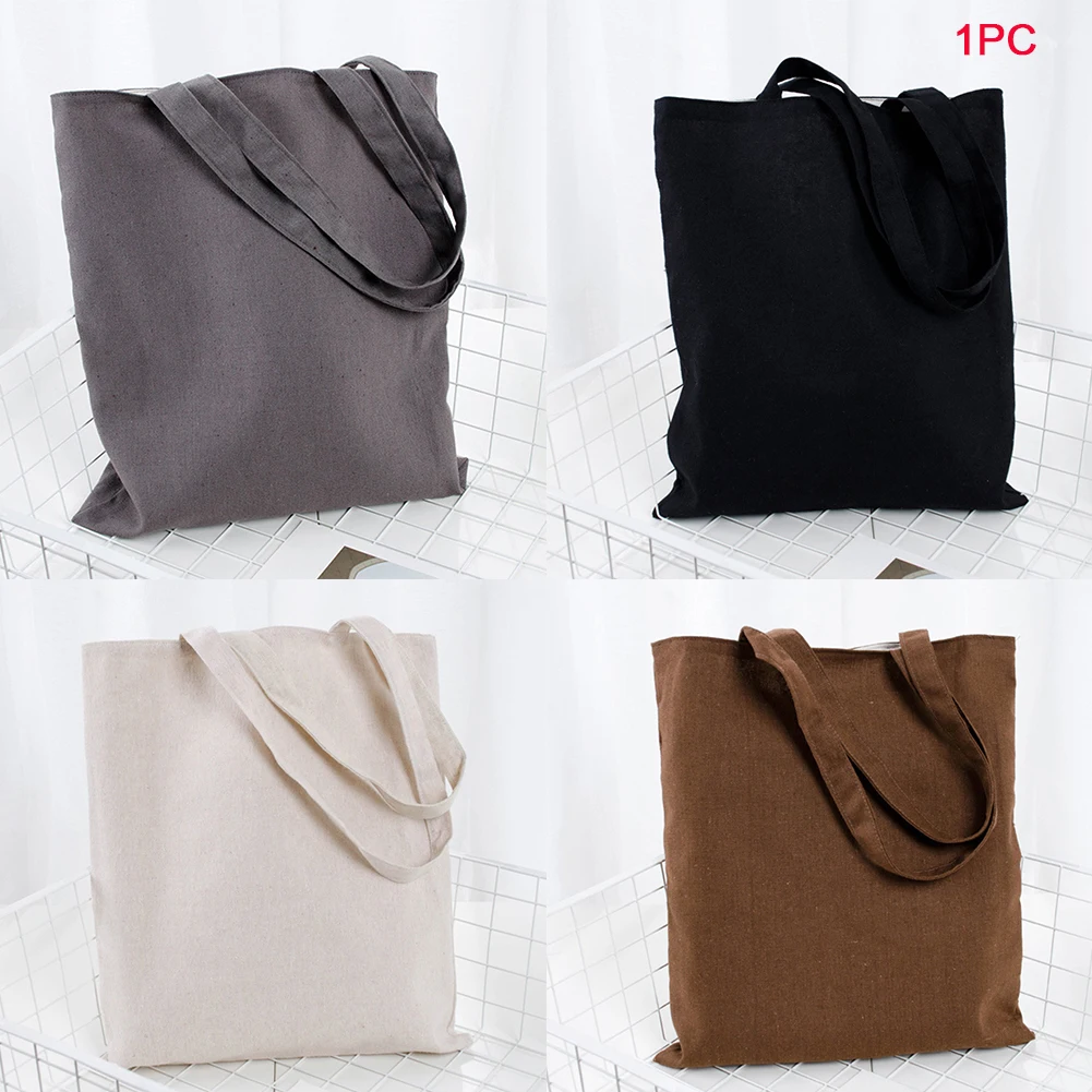 

Universal Shopping Bag Large Capacity Cotton Blend Solid Tote Eco Freindly Multipurpose Reusable Natural Storage School #734