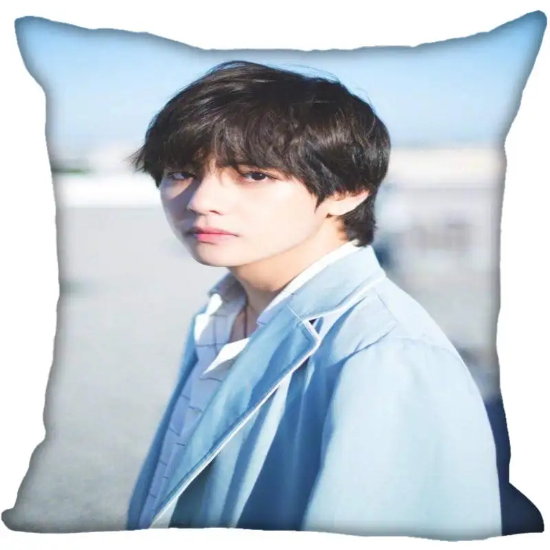 9 Пользовательские Kpop Ким Tae hyung печатные квадратные шелковые наволочки 40x40 45x45 50x50 60x60 две стороны атласная Наволочка логотип на заказ - Цвет: 9