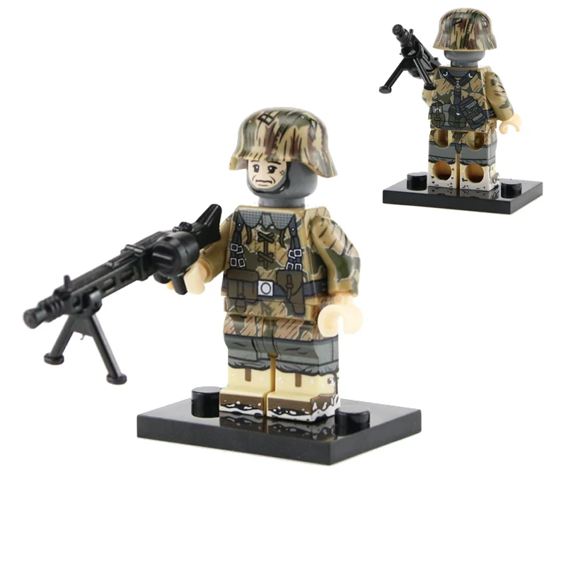 NEW WW2 Military Army Soldier Figures Building Blocks German Herman Goering Paratrooper Armored Force Soldier Weapon Bricks Toys