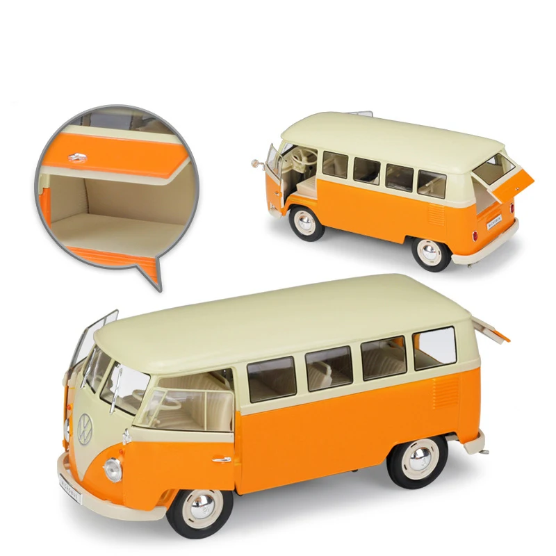 Металлическая Модель WELLY 1:18 автомобиль Volkswagen Van ретро принт T1 автобус литой