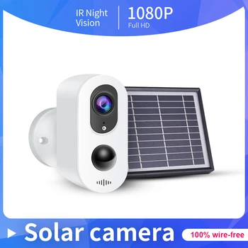 

IP Camera Solar Mini Wifi HD 1080p PIR Videcam for Outdoor Indoor Surveillance 64G IP66 Waterproof Wireless IR Human Detect