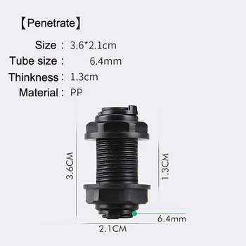 

ENTENCO Water purifier fittings joint two partition plate straight through through the board connector for reptile mist system