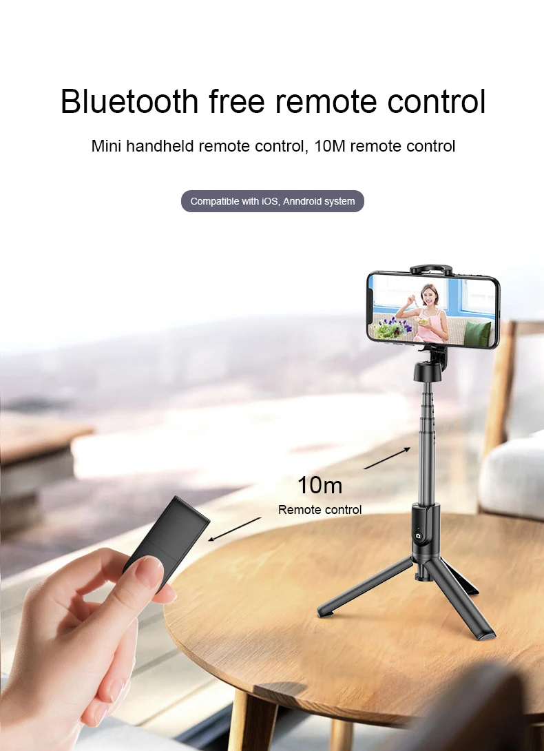 Дорожная палка для селфи штатив с Bluetooth пультом дистанционного управления, портативный дизайн выдвижной монопод