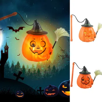 

Halloween Pumpkin Lantern Ghost Call With Broom Pumpkin Lantern Ghost Festival Gift Decoration Children Gift #YL5