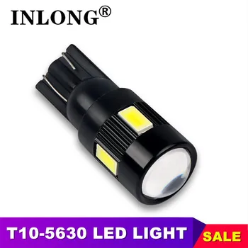 

INLONG LED T10 5630 6SMD Led Parking Bulb Auto Wedge Clearance Lamp Silica Bright Blue Light license plate Bulbs
