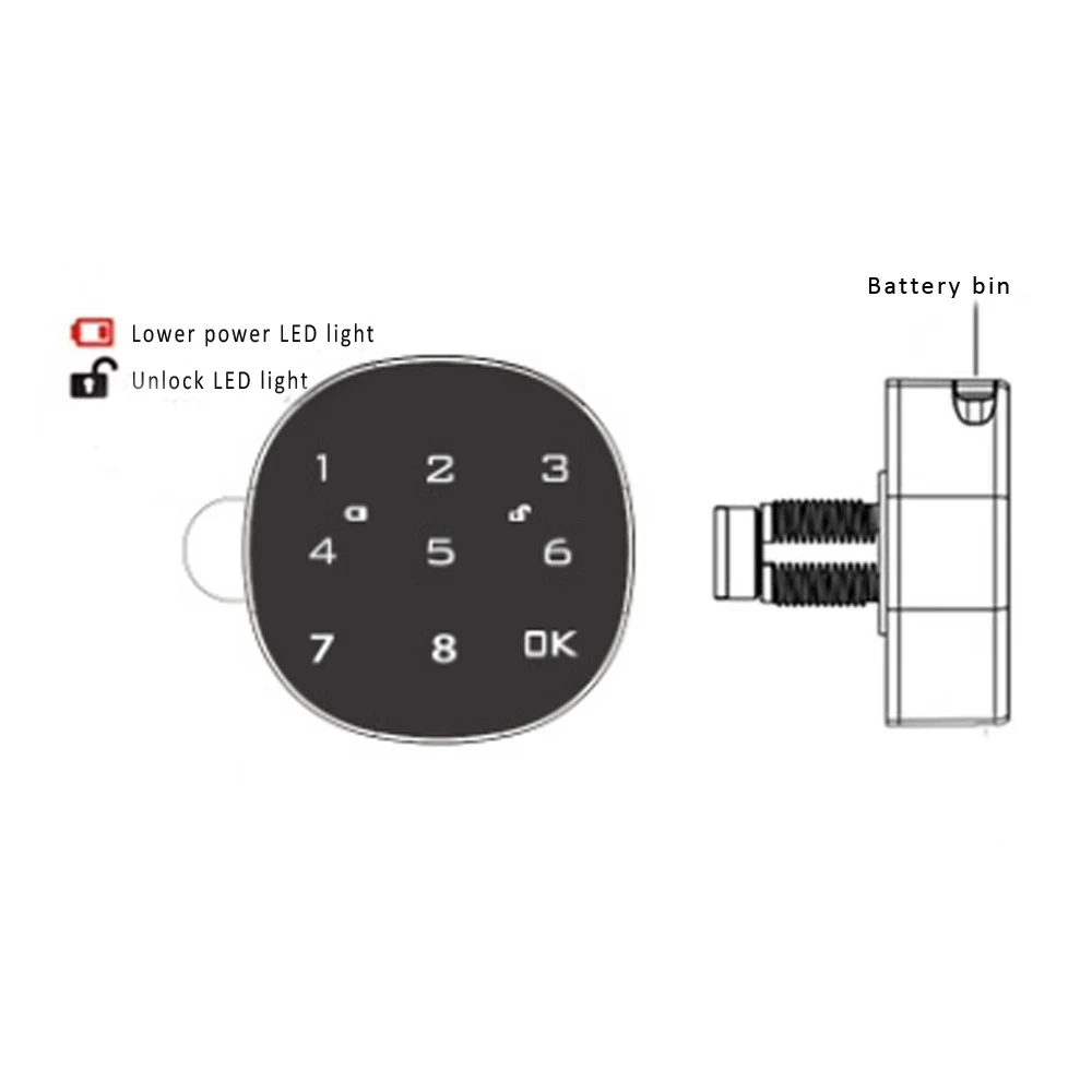Сухая батарея 8 бит цифровой электронный пароль клавиатура номер шкаф код двери шкафчик ящика замки запутанный пароль функция