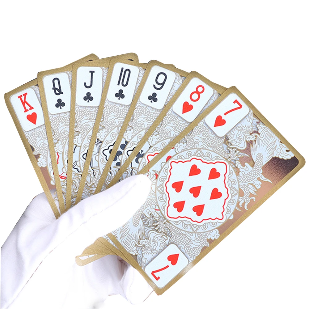 Waterproof Transparent PVC Poker Gold Edge Playing Cards Dragon Card Novelty High Quality Collection Board Game Gift Durable hardcore lab t v6 plated copper nozzle durable non stick high performance for 3d printers m6 thread for v6 dragon hotend