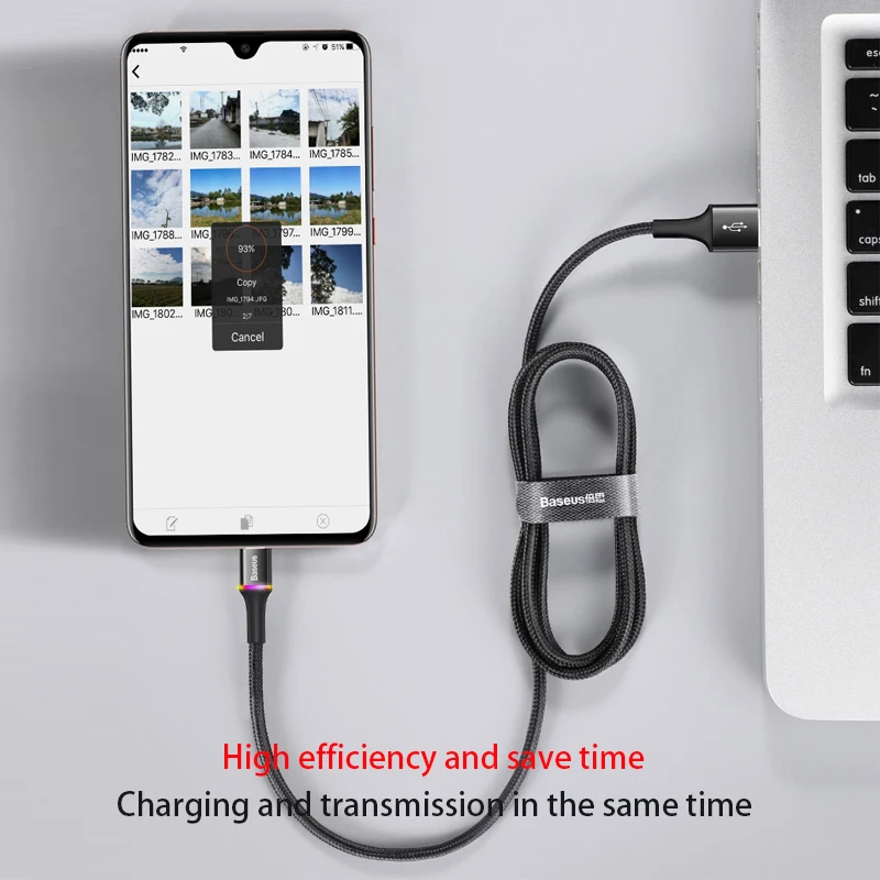 Baseus Micro USB кабель 3A Быстрая зарядка Android для передачи данных мобильного телефона