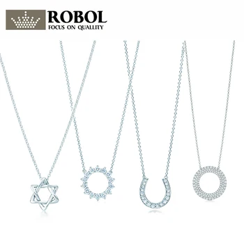 

High Quality 1:1 TTFF 925 Sterling Silver U-Shaped Popular Necklace Jewerly Original Design Model Exquisite Craftsmanship.