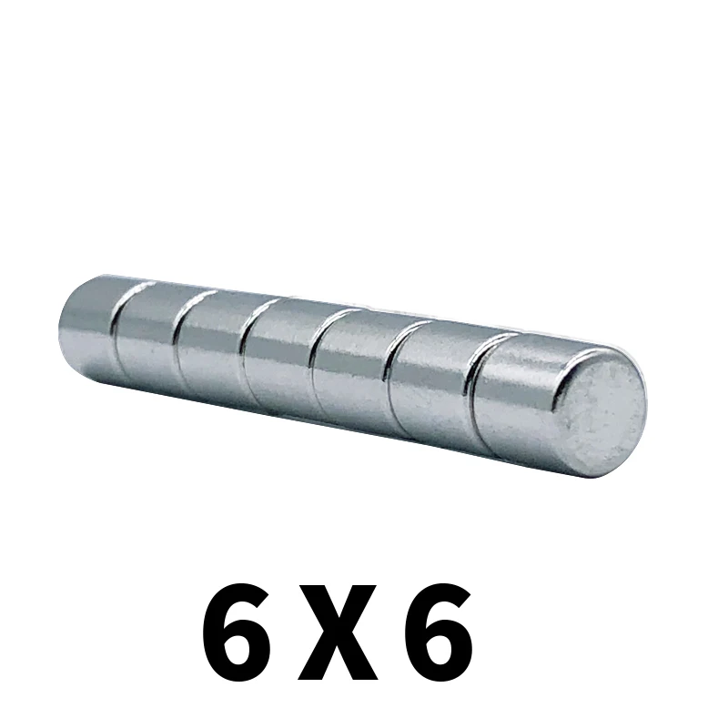 

200/500/1000pcs 6x6 mmN35 Super Strong Rare Earth Magnet Small Round Powerful Neodymium Magnet 6*6mm Neodymium boron magnet