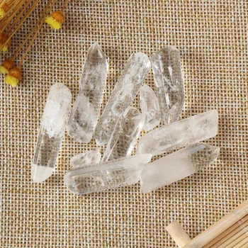 

50g Tibet Natural Clear Crystal White Quartz Cluster Points Pillar Column Terminated Wand Specimen Healing Reiki Mineral