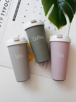 

Korean Version Insulating Cup 500ml Girl Student Simple Literature And Atable Creative Net Red Lovely hot water thermos