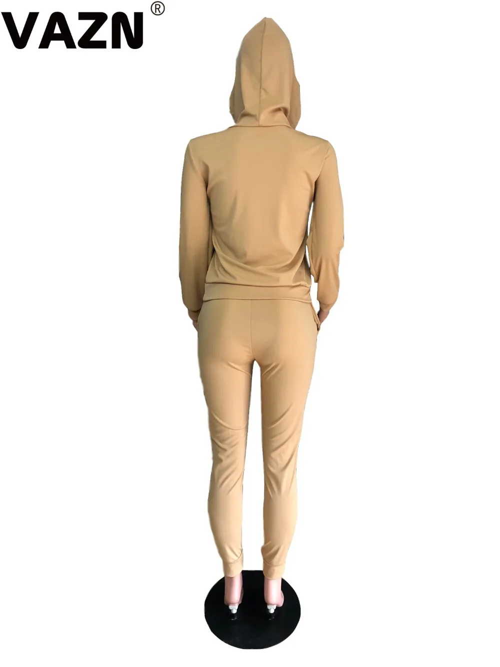 VAZN QZX6098 горячие милые мягкие молодой энергии природы Повседневная мода с капюшоном полный рукав длинные брюки спортивные костюмы Тонкий женский комплект из 2 предметов