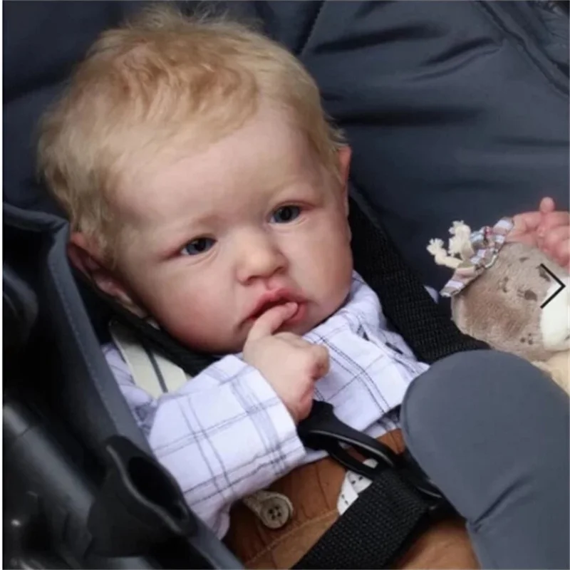 Кукла ручной работы Boneca Reborn Baby Doll 22 дюймов 55 см полная силиконовая кукла действительно милый британский стиль мальчик ребенок для ребенка реалистичный подарок на день рождения