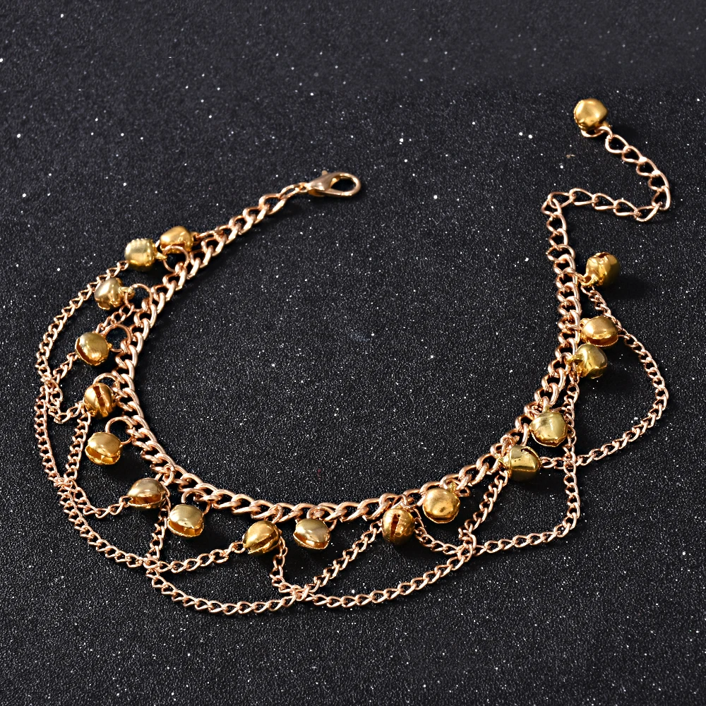 New Women Gril Tassel Chain Bells Sound Gold Metal Chain Anklet Ankle Bracelet Foot Chain Jewelry Beach Anklet - Image 4