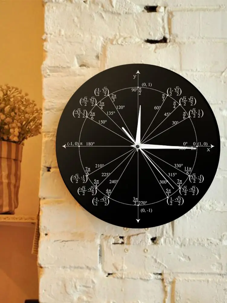 Creative New Wall Clock Triangle Calculus Decoration Geometry Radial Mark Angle Value Wall Clock Wall Art Deco Home Decor