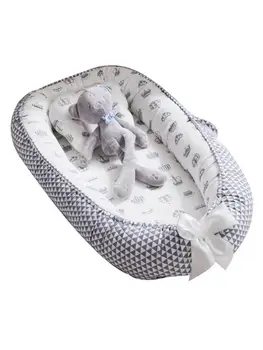 

Baby Lounger Nest Bed With Pillow Cushion Portable Crib Bed For Boy Girl Infant Cradle Newborn Lounger Baby Bassinet Bumper Bed