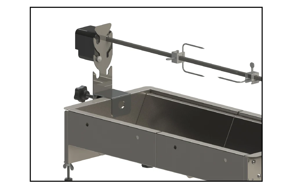 ZENOBBQ Klassischer elektrischer automatischer Grill-Spieß-Rotisserie, freie Längeneinstellung, Outdoor-Kochwerkzeuge, Röster-Zubehör, Grillen – Detail 7