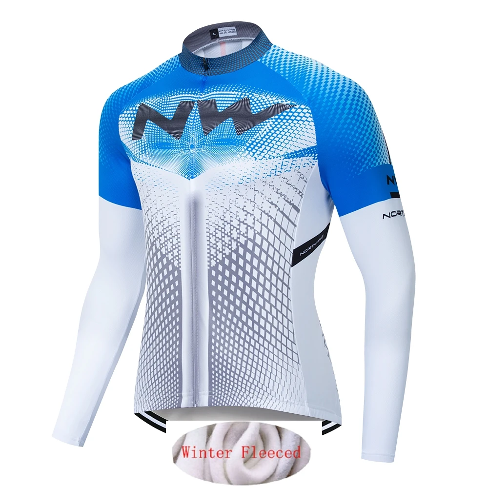 Northwave pro team Зимняя мужская длинная Флисовая теплая и ветрозащитная одежда для велоспорта ciclismo Джерси комбинезон комплект - Цвет: 6