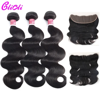

13x4 Swiss Transparent Lace Bundles With Frontal Brazilian Remy Hair Body Wave 3 Bundles With Lace Frontal Human Hair Weaves