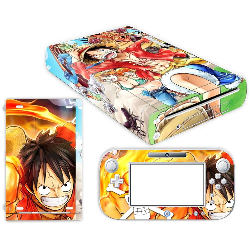 Аниме one piece Luffy стикер кожи для nintendo wii u консоль крышка с пультами контроллер скины для геймпад для nintendo wii u наклейка