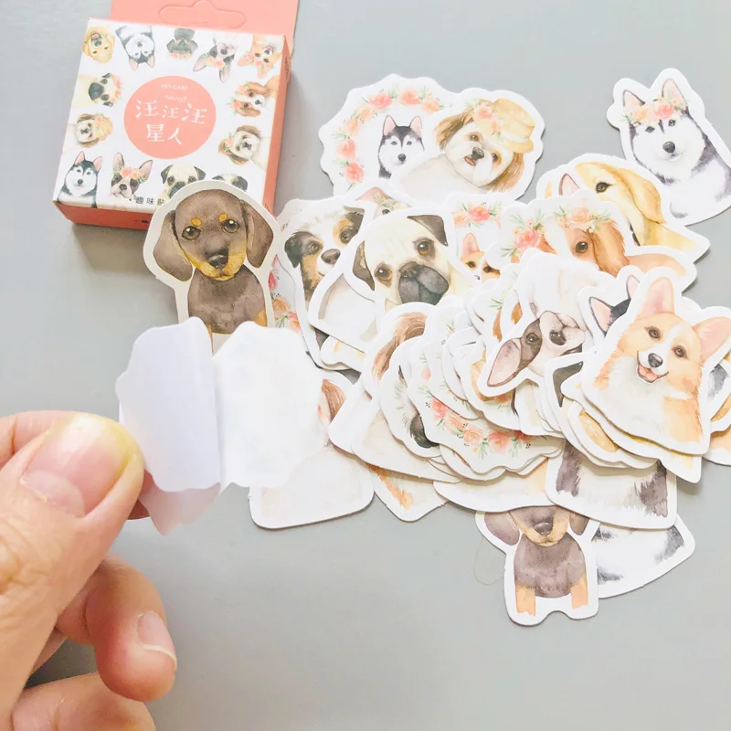 46 шт./кор. Kawaii Щенок Собака Декоративные стикеры сделай сам герметизирующая паста украшения