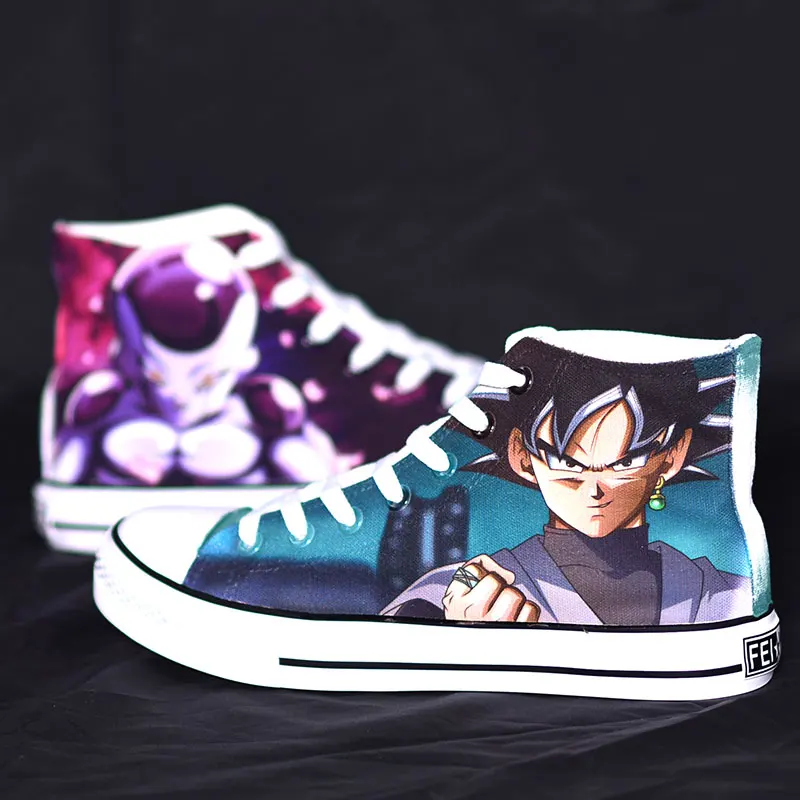 Обувь из парусины с аниме «Драконий шар» для косплея; ручная роспись; Cos Son Goku; Модная студенческая сумка унисекс в стиле хип-хоп; обувь с высоким голенищем