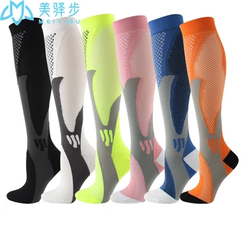 

100 pairs Men Compression Socks Running Basketball Varicose 20-30 Mmhg Knee Compress Stockings Marathon Socks Unisex Women Nylon