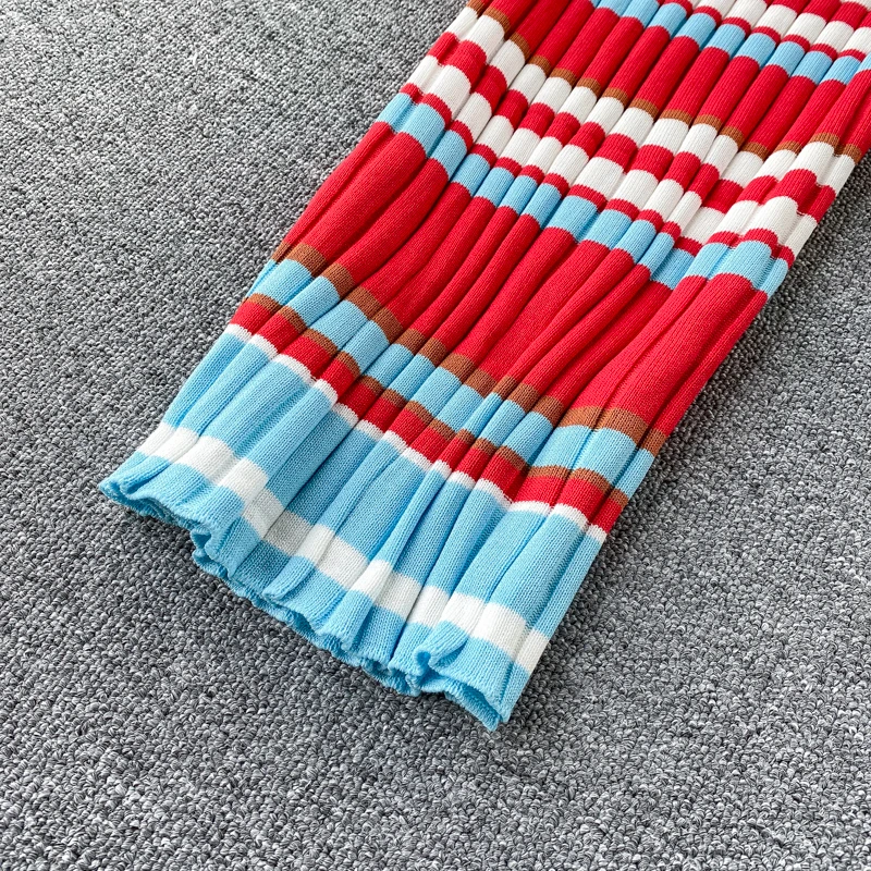 Vintage 2020 V Neck sexy striped print Slim Bodycon Knitted short Dress Summer Party Women spaghetti strap dress Club dresses