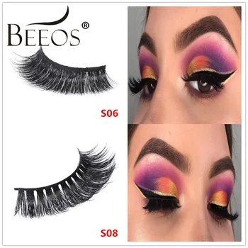 

Beeos S Style 10 Pairs 3D Real Mink Lashes With Tray No Box Beauty Handmade Full Strip Natural False Eyelash Makeup Eyelashes