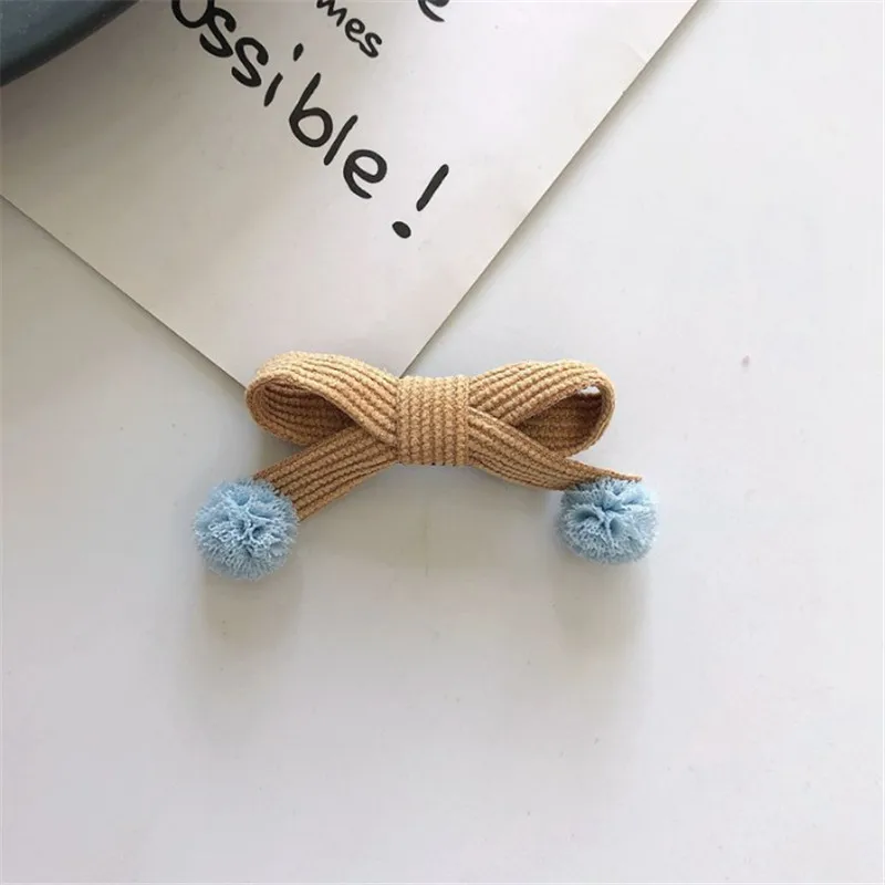 hair clip 4 10 шт./лот, модные новые вельветовые помпоны для девочек, бант-заколка для волос, однотонный бант, заколки для волос, головной убор принцессы, милые аксессуары для волос - Color: hair clip 4