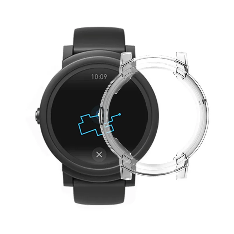 Мягкий ТПУ чехол для часов защитный чехол бампер рамка Крышка для Ticwatch E ударопрочный бампер Смарт-часы