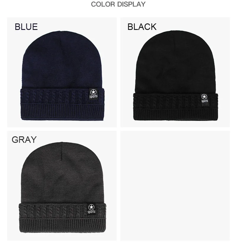 Fashion Acrylic Plus Velvet Cold Protection Knitted Hat Skullies& Beanies Windproof Riding Outdoor Sport Women's Winter Hat