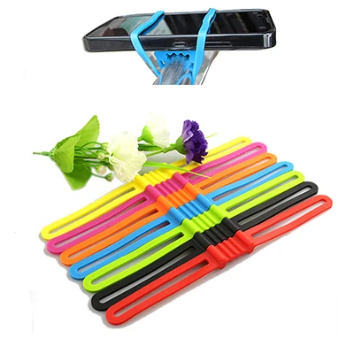 

1Pc Cycling bicycle bike Elastic Silicone strap bandage fastening band Handset water bottle flash light mount holder